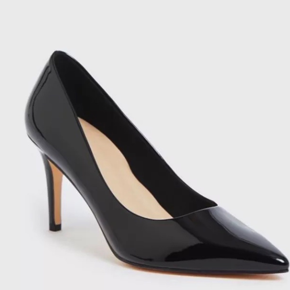 DUNNES STORES Mid Height Court  Black Patent Heels SZ 9